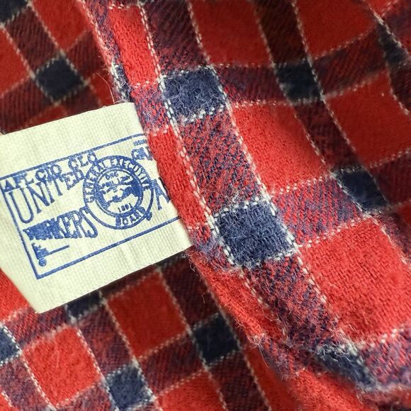 Vtg Boys OshKosh B' Gosh Denim Jean Jacket Red Flannel Lined Trucker Sz 10 USA - Picture 10 of 10